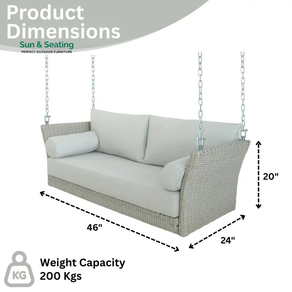Banke Outdoor Rattan Wicker Hanging Swing Chair with Cushion Swing