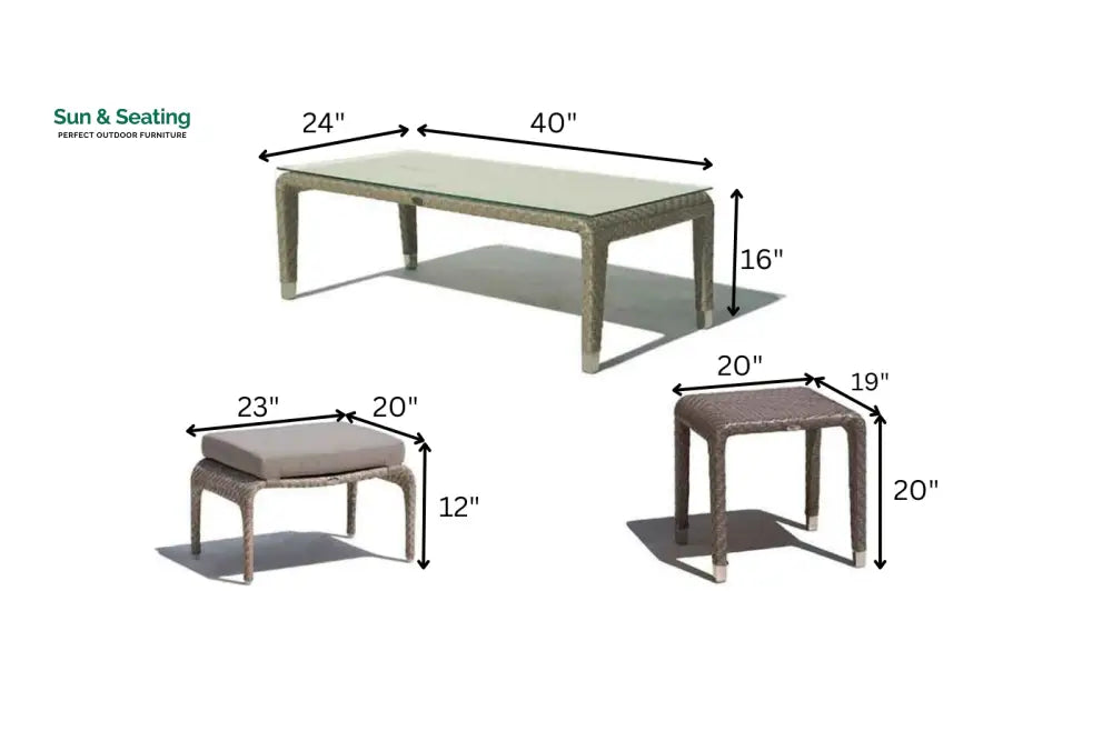 Bart Outdoor Garden Balcony Sofa Set 3 Seater 2 Seater,2 Single Seater and 1 Center Table With 1 Side Table and 1