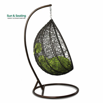 Bartolomeo Single Seater Hanging Swing With Stand For Balcony Garden Swing (Dark Brown) Swings
