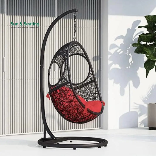 Basilio Single Seater Hanging Swing With Stand For Balcony Garden Swing Swings