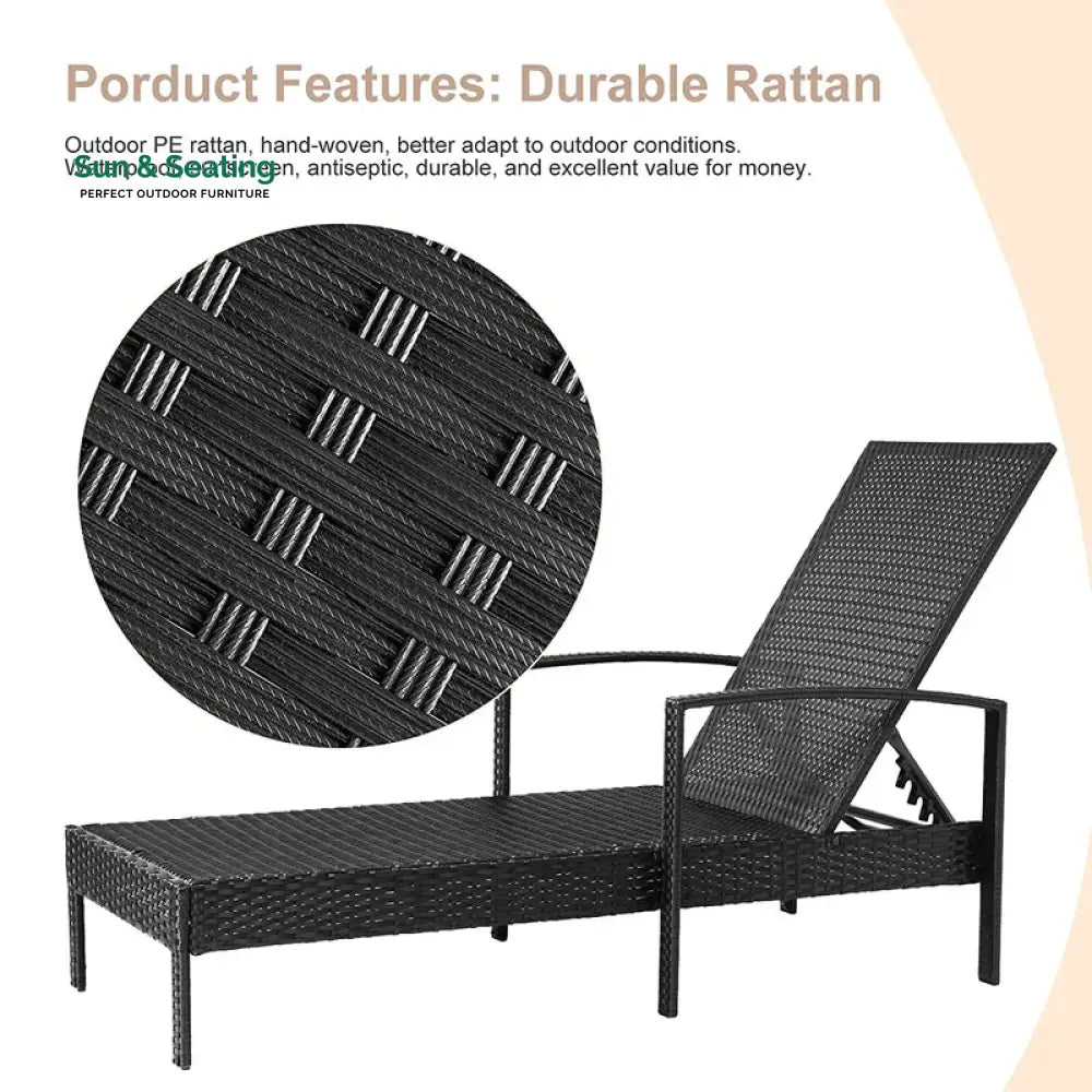 Baxter Outdoor Swimming Poolside Lounger (Black) Loungers