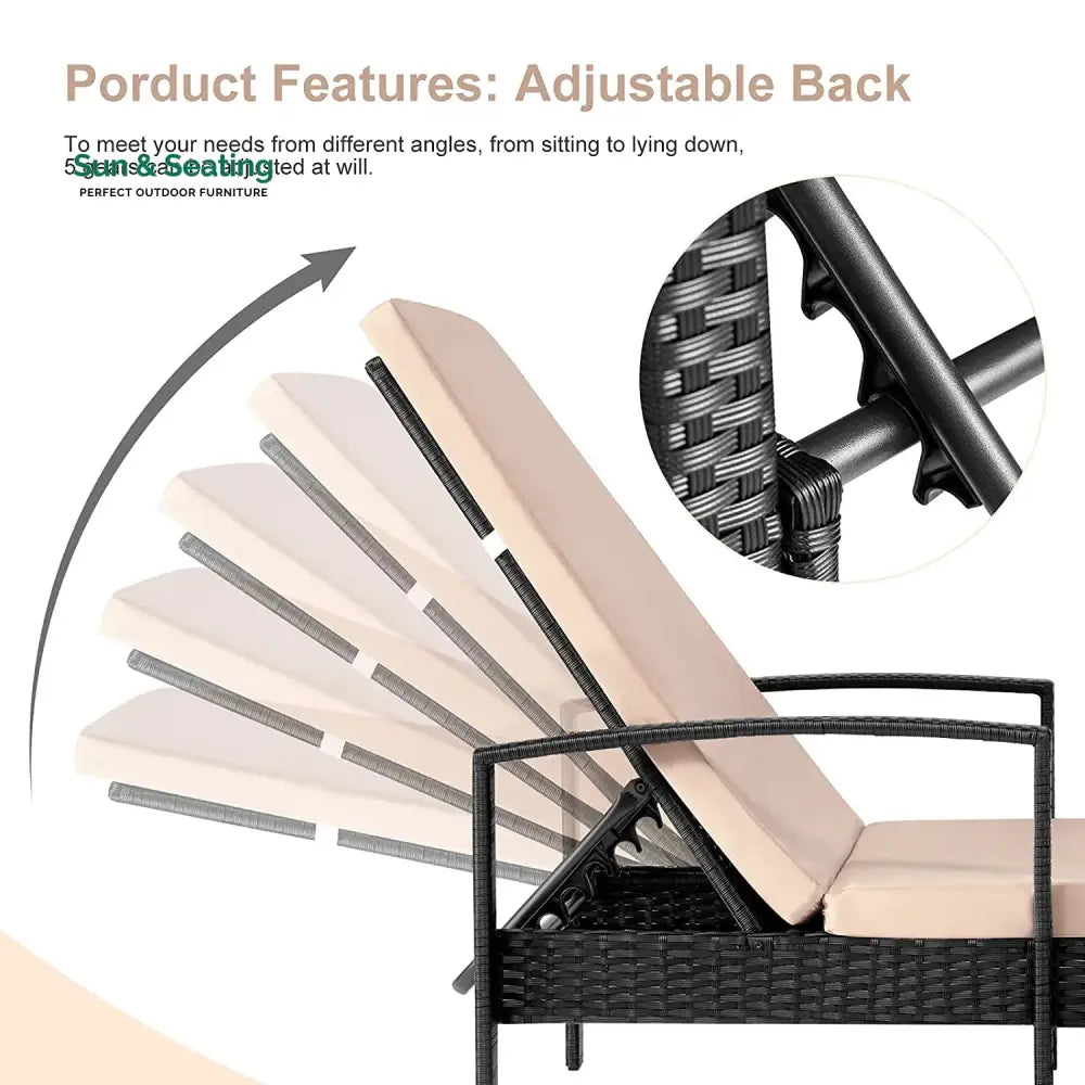 Baxter Outdoor Swimming Poolside Lounger (Black) Loungers