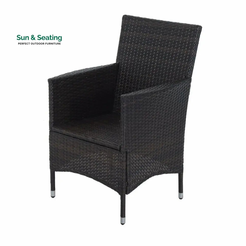 Bea Outdoor Patio Seating Set 2 Chairs and 1 Table Set (Black) Coffee Table Sets