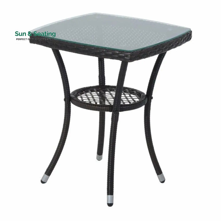 Bea Outdoor Patio Seating Set 2 Chairs and 1 Table Set (Black) Coffee Table Sets