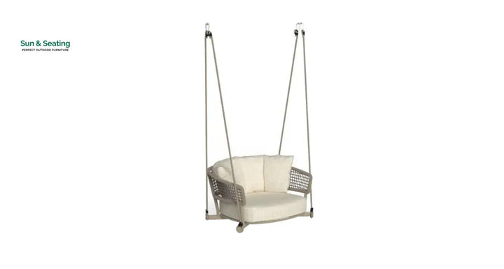 Beavin Single Seater Hanging Swing Without Stand For Balcony Garden Swing Beige Swings