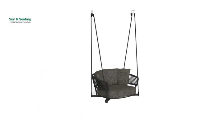 Beavin Single Seater Hanging Swing Without Stand For Balcony Garden Swing Black Swings