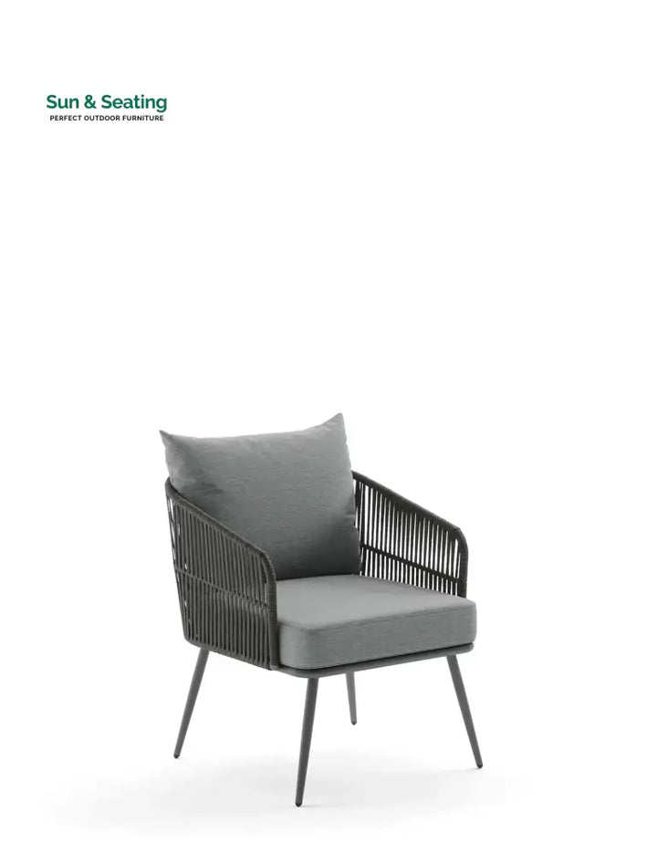 Beitelg Outdoor Sofa Set 2 Seater 2 Single seater and 1 Center Table (Grey) Braided &amp; Rope Sofa Sets