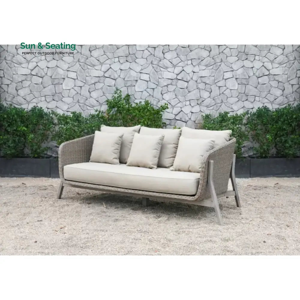 Belinda Outdoor Garden Balcony Sofa Set 3 Seater 2 Single Seater and 1 Center Table Set (Grey) Sofa Sets