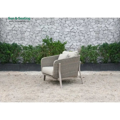 Belinda Outdoor Garden Balcony Sofa Set 3 Seater 2 Single Seater and 1 Center Table Set (Grey) Sofa Sets