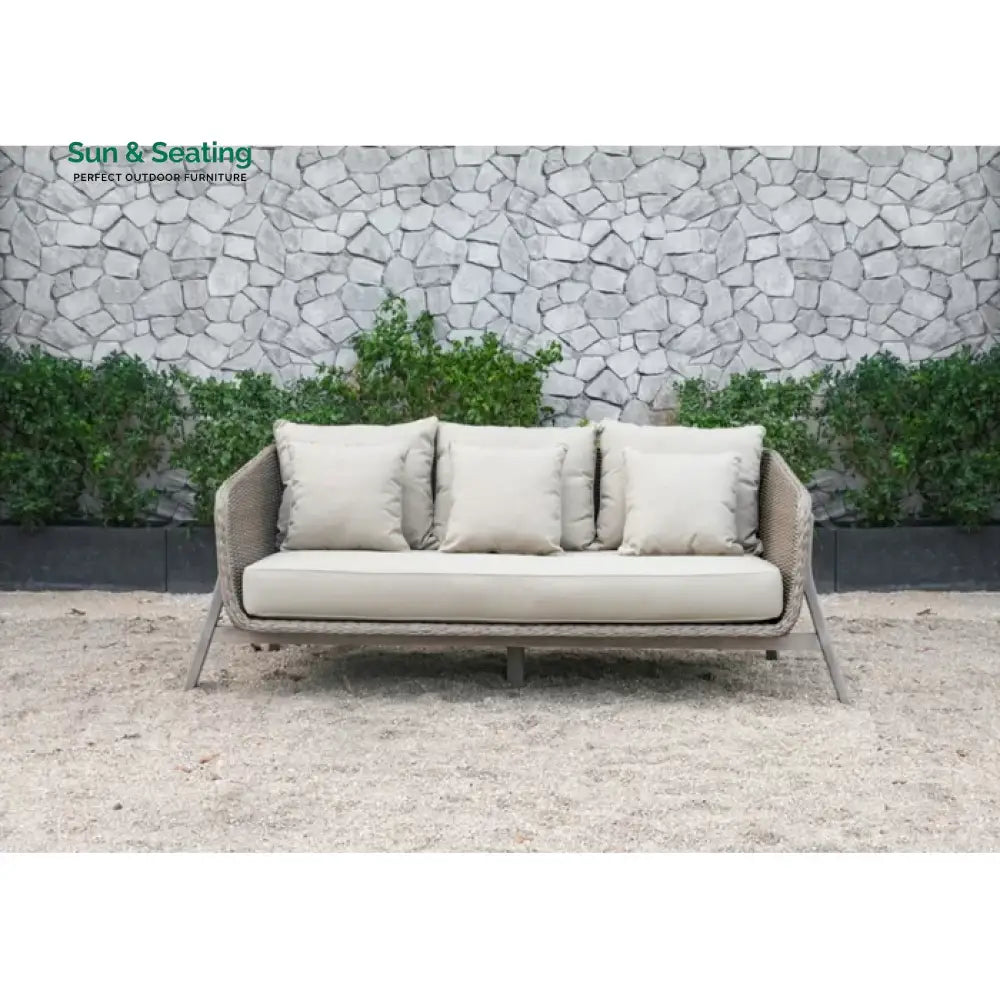 Belinda Outdoor Garden Balcony Sofa Set 3 Seater 2 Single Seater and 1 Center Table Set (Grey) Sofa Sets