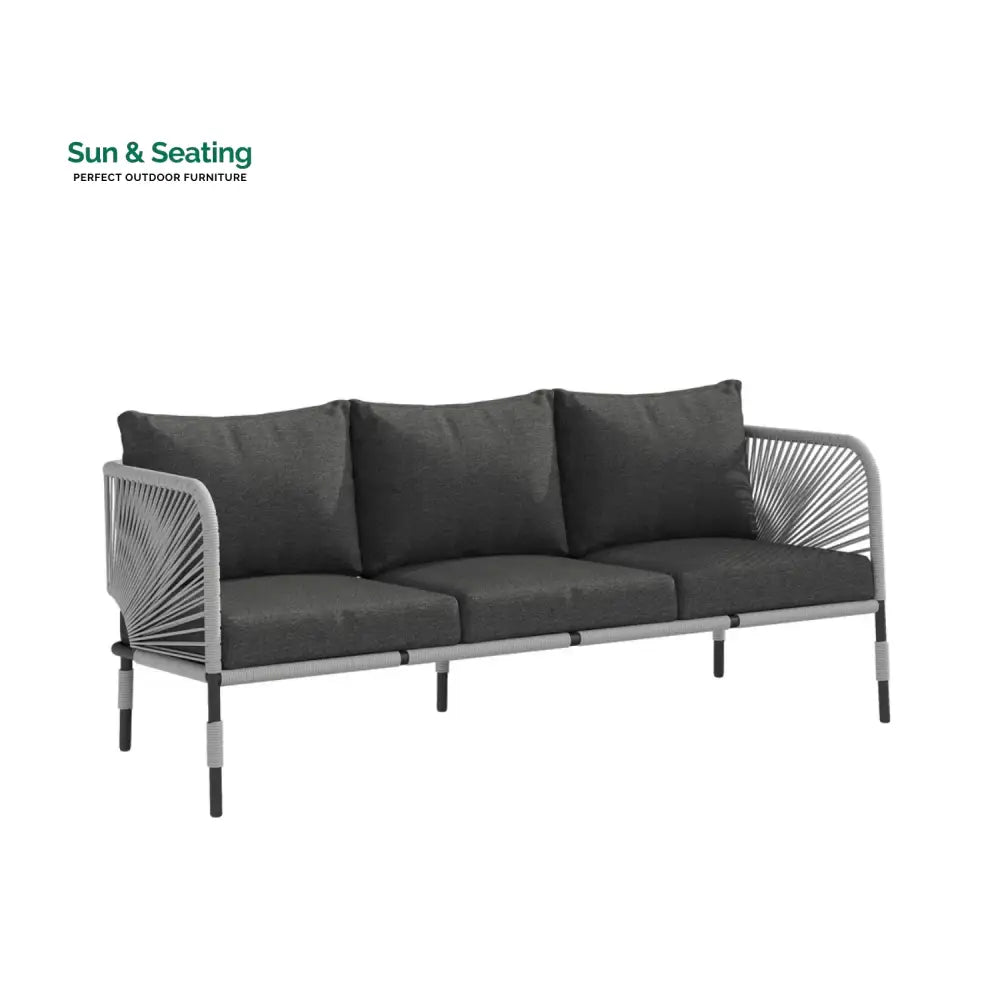 Bellamy Outdoor Rope 5-Seater Sofa Set With Glass Top Table Sofa Set