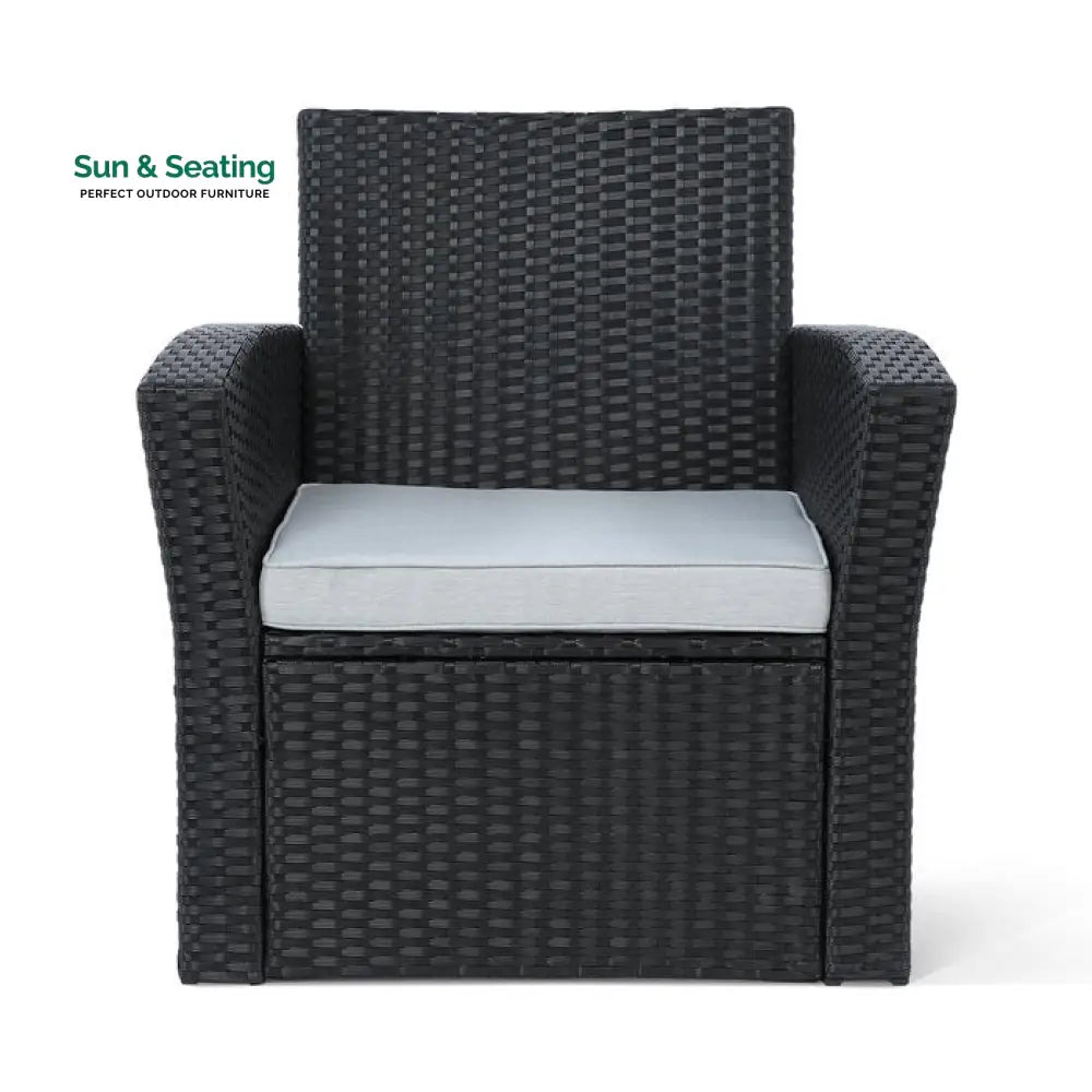 Bellucci Outdoor Sofa Set 2 Seater 2 Single seater and 1 Center Table (Black) Sofa Sets