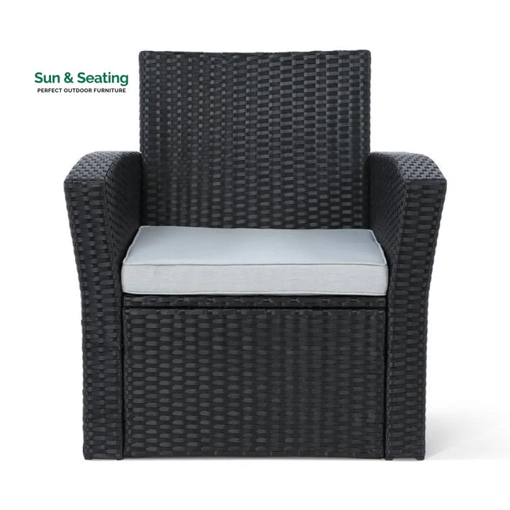 Bellucci Outdoor Sofa Set 2 Seater 2 Single seater and 1 Center Table (Black) Sofa Sets