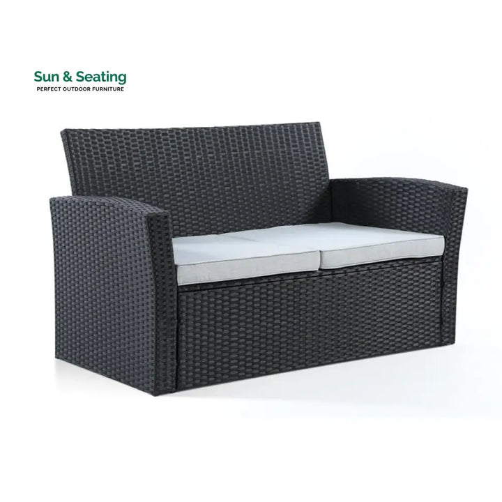 Bellucci Outdoor Sofa Set 2 Seater 2 Single seater and 1 Center Table (Black) Sofa Sets