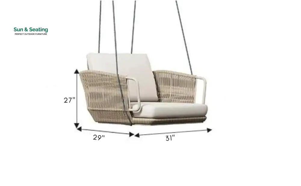 Benoit Single Seater Hanging Swing Without Stand For Balcony Garden Swing (Beige) Braided &amp; Rope Swings