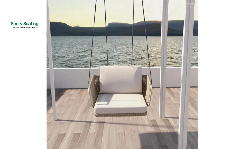 Benoit Single Seater Hanging Swing Without Stand For Balcony Garden Swing (Beige) Braided &amp; Rope Swings