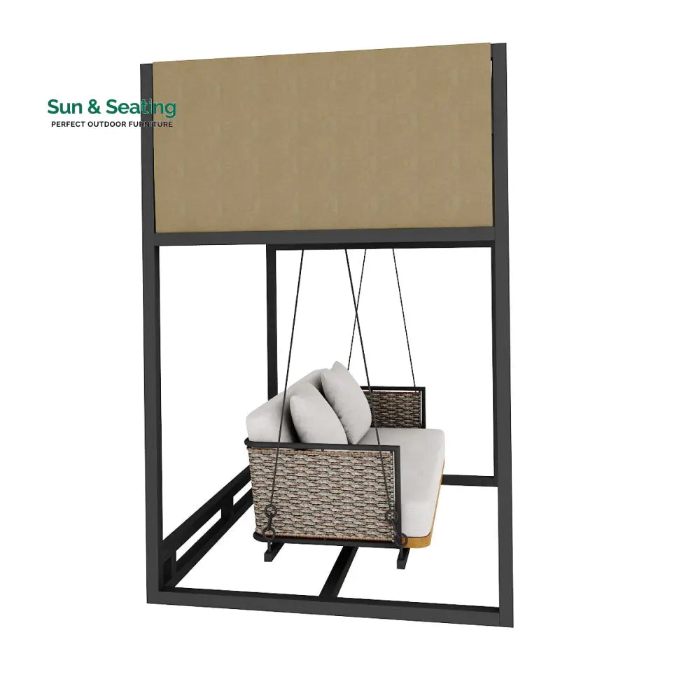 Betancur Double Seater Hanging Swing With Stand For Balcony Garden Swing (Grey) Swings