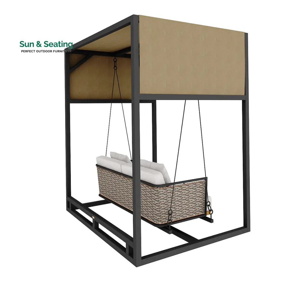 Betancur Double Seater Hanging Swing With Stand For Balcony Garden Swing (Grey) Swings