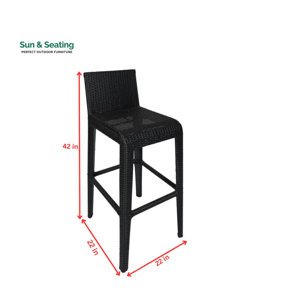 Betta Outdoor Patio Bar Sets 2 Chairs and 1 Table (Black) Bar Sets
