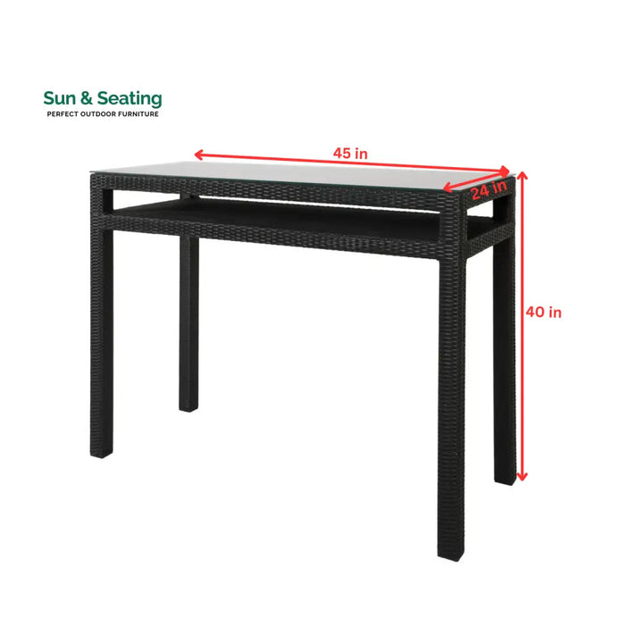 Betta Outdoor Patio Bar Sets 2 Chairs and 1 Table (Black) Bar Sets