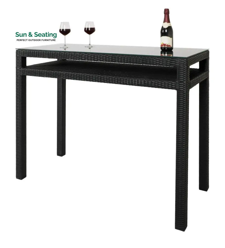 Betta Outdoor Patio Bar Sets 2 Chairs and 1 Table (Black) Bar Sets