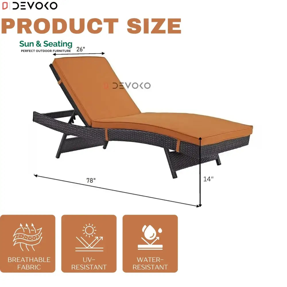 Bettina Outdoor Rattan Wicker Chaise Lounger For Poolside Lounger Set