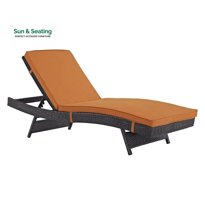 Bettina Outdoor Rattan Wicker Chaise Lounger For Poolside Lounger Set