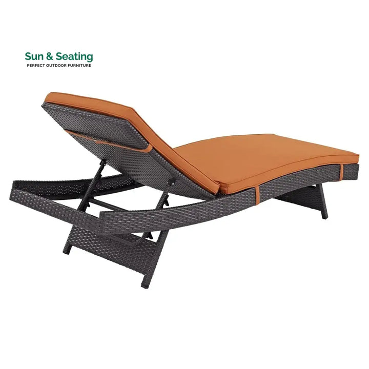 Bettina Outdoor Rattan Wicker Chaise Lounger For Poolside Lounger Set