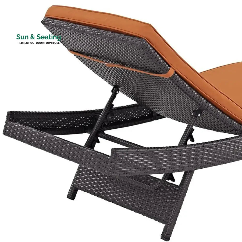 Bettina Outdoor Rattan Wicker Chaise Lounger For Poolside Lounger Set