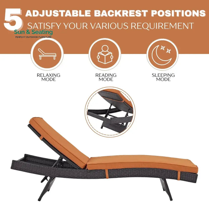 Bettina Outdoor Rattan Wicker Chaise Lounger For Poolside Lounger Set