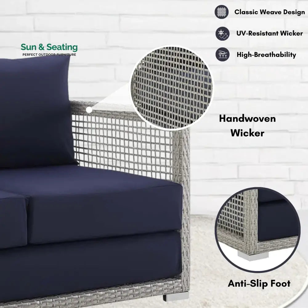Bhanvi Outdoor Wicker Woven 6 Pieces Sectional Patio Furniture Set Sofa Set