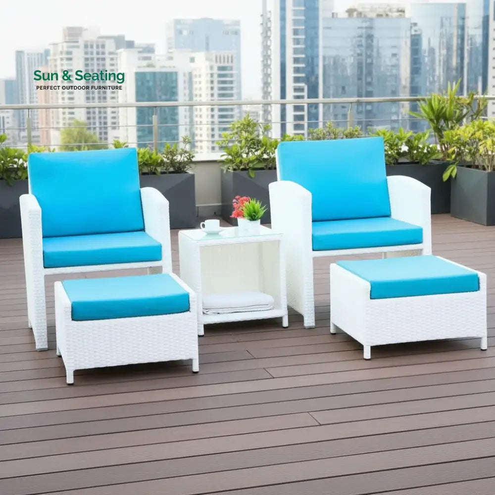 Bhoomika Outdoor 5 Piece Patio Wicker All Weather Sectional Furniture Set Patio Sofa Set