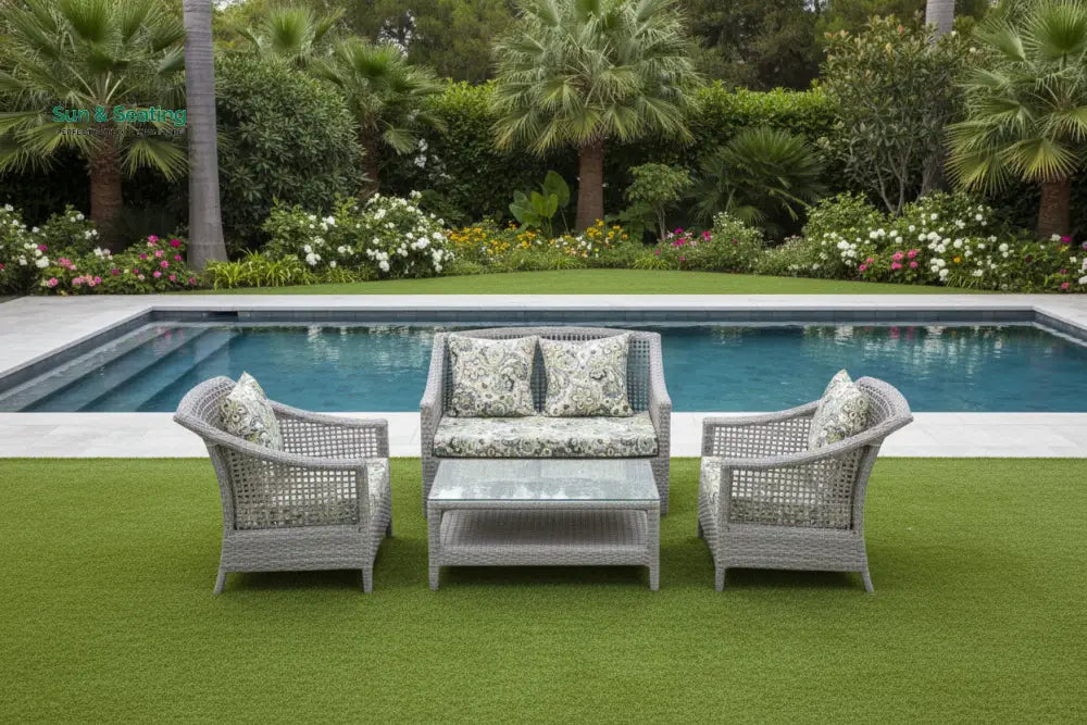 Bianchi Outdoor Sofa Set 2 Seater 2 Single seater and 1 Center Table (Grey) Sofa Sets