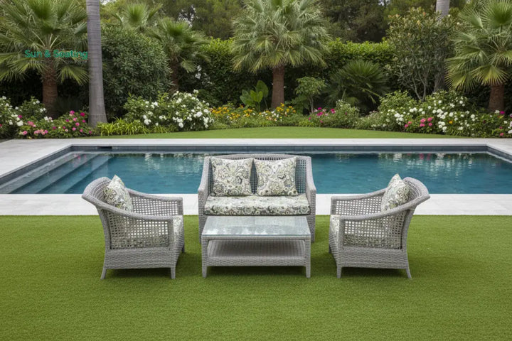 Bianchi Outdoor Sofa Set 2 Seater 2 Single seater and 1 Center Table (Grey) Sofa Sets