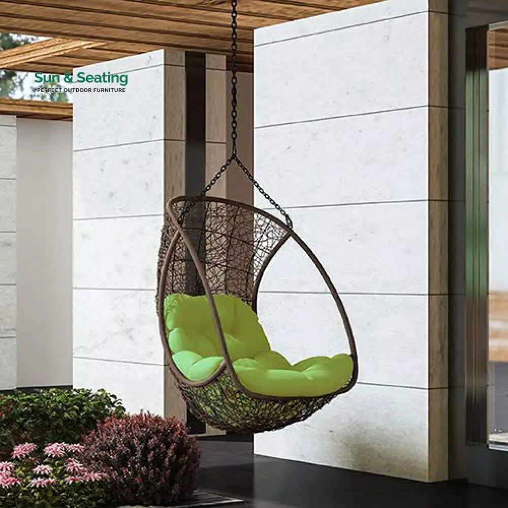Bianchi Single Seater Hanging Swing Without Stand For Balcony Garden Swing (Dark Brown) Swings