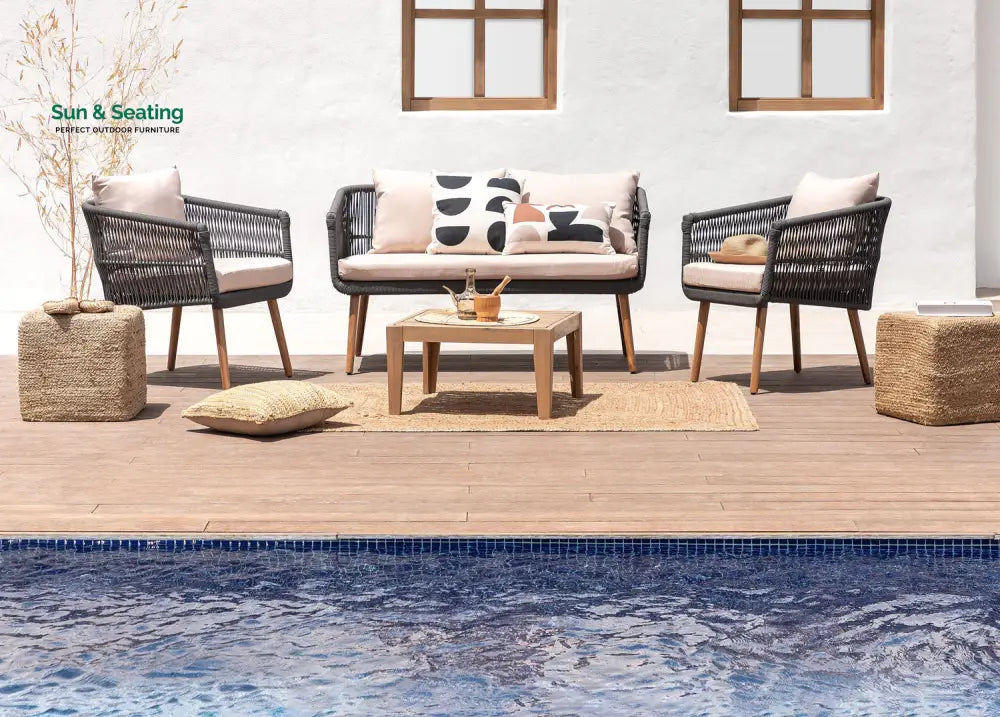 Bilbao Outdoor Sofa Set 2 Seater 2 Single seater Set Braided &amp; Rope Sofa Sets