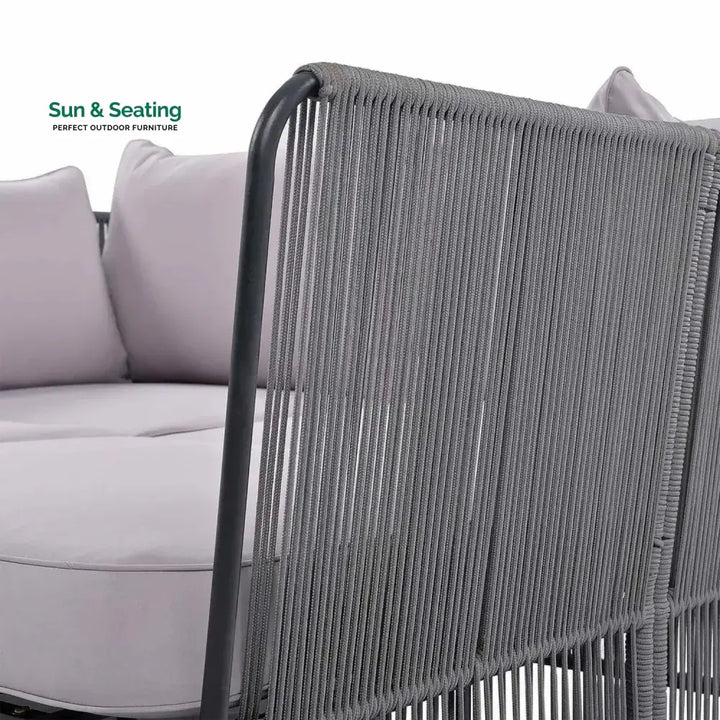 Bilha Outdoor Rope 2 Seater Patio Daybed With Side Table Daybed
