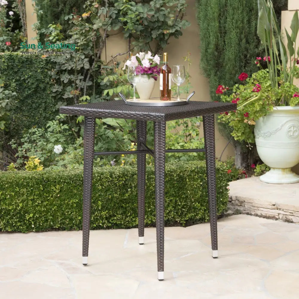 Billy Outdoor Patio Bar Sets 4 Chairs and 1 Table (Brown) Bar Sets