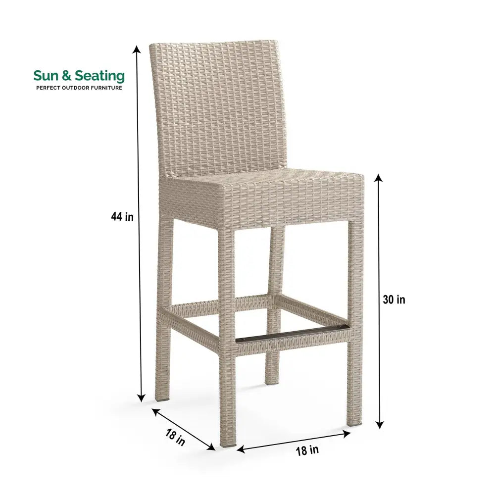 Billy Outdoor Patio Bar Sets 4 Chairs and 1 Table (Pearl White) Bar Sets