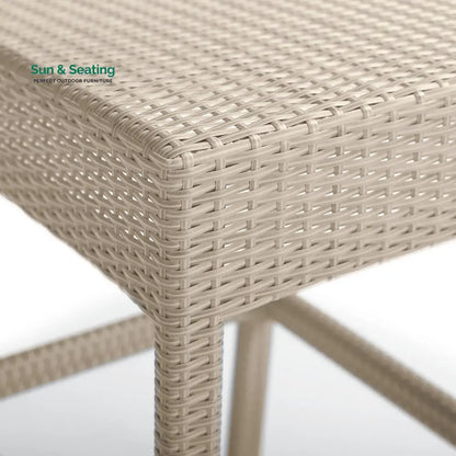 Billy Outdoor Patio Bar Sets 4 Chairs and 1 Table (Pearl White) Bar Sets