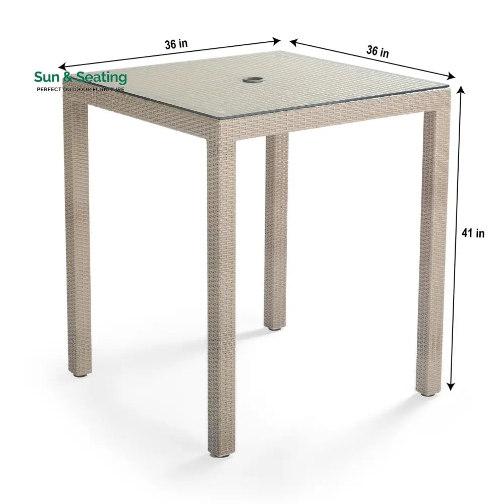 Billy Outdoor Patio Bar Sets 4 Chairs and 1 Table (Pearl White) Bar Sets