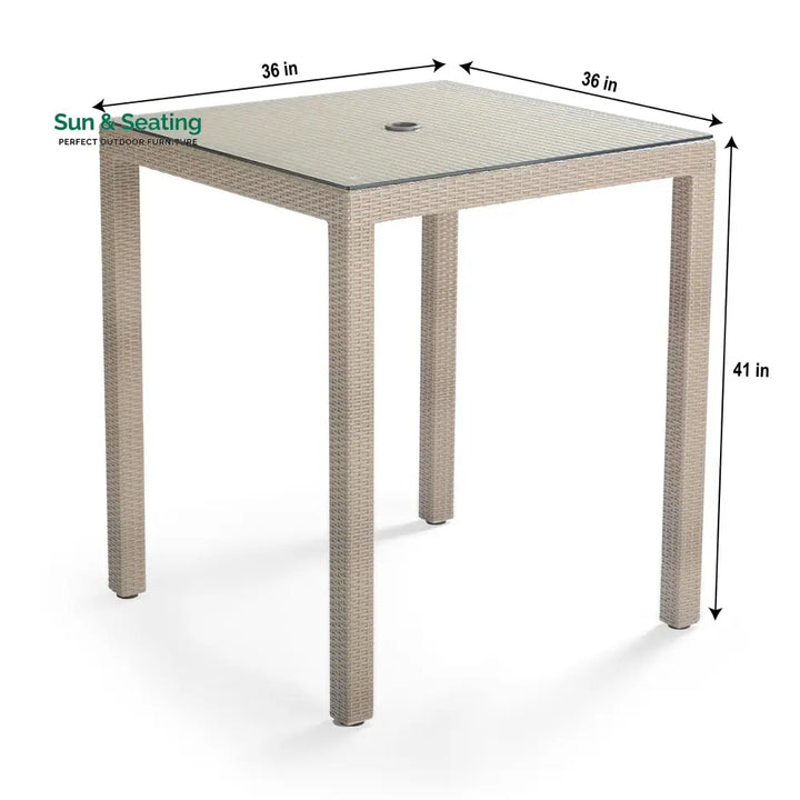 Billy Outdoor Patio Bar Sets 4 Chairs and 1 Table (Pearl White) Bar Sets
