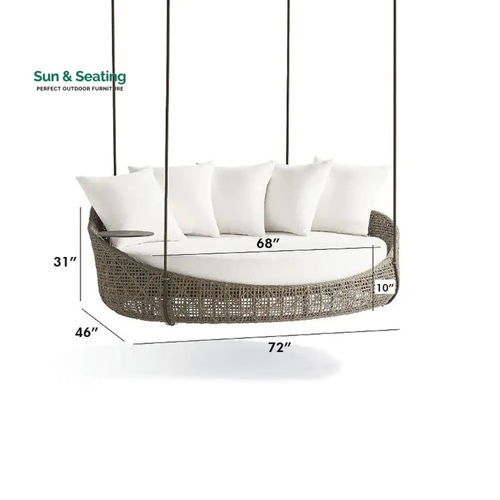 Binion Three Seater Hanging Swing Without Stand For Balcony Garden Swing (Brown) Swings
