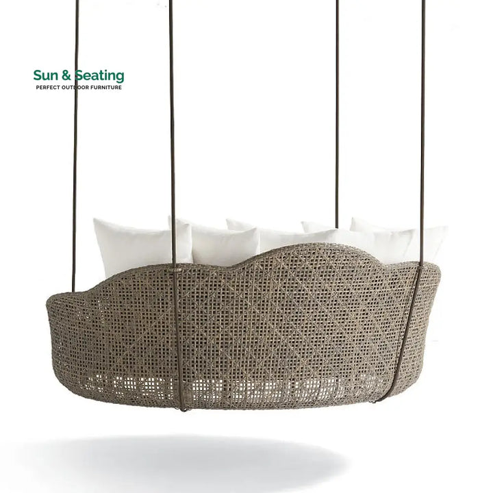 Binion Three Seater Hanging Swing Without Stand For Balcony Garden Swing (Brown) Swings