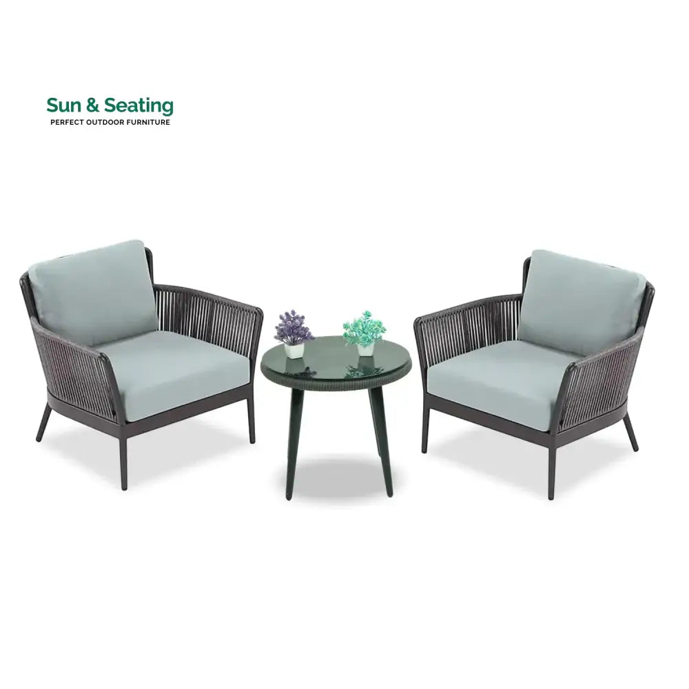 Binita Outdoor 3 Piece All-Weather Rope Patio Set Patio Set