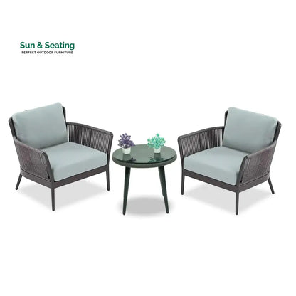 Binita Outdoor 3 Piece All-Weather Rope Patio Set Patio Set