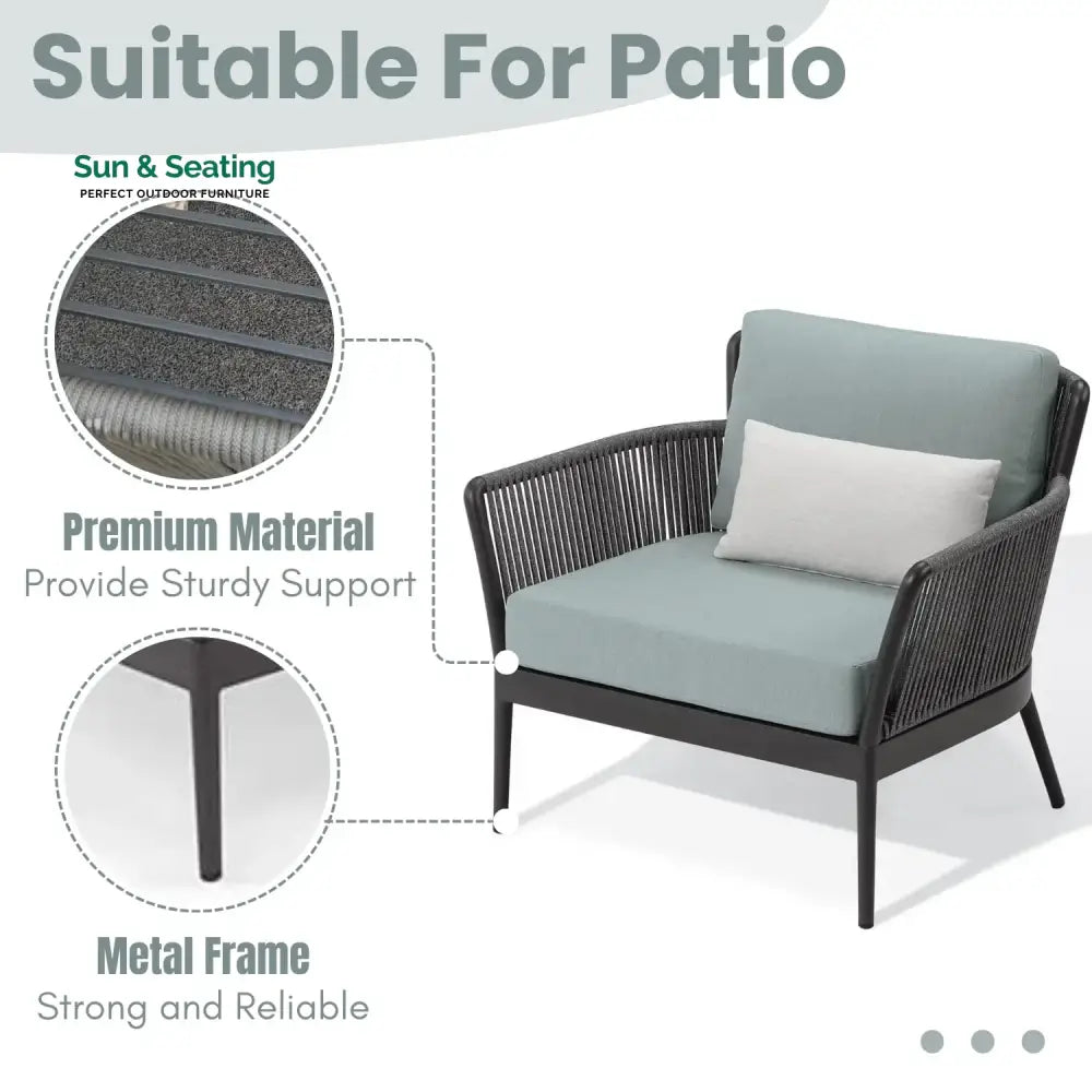 Binita Outdoor 3 Piece All-Weather Rope Patio Set Patio Set