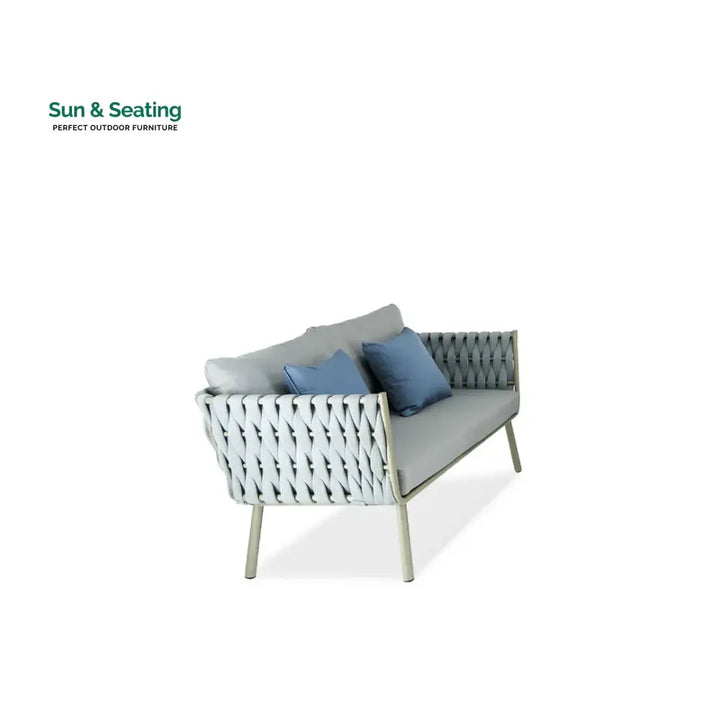 Blasco Outdoor Sofa Set 3 Seater 2 Double seater and 1 Center Table (Grey) Braided &amp; Rope Sofa Sets