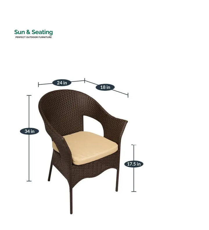 Blaze Outdoor Patio Seating Set 2 Chairs and 1 Table Set (Brown) Coffee Table Sets