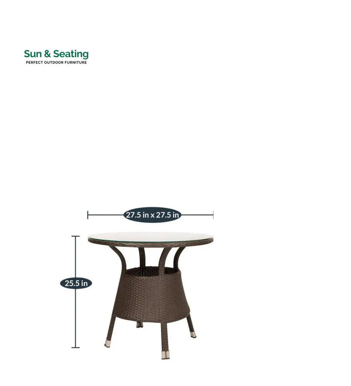 Blaze Outdoor Patio Seating Set 2 Chairs and 1 Table Set (Brown) Coffee Table Sets